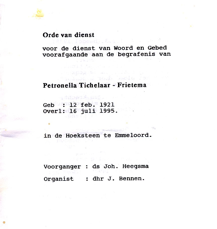 1995-1-Liturgie-uitvaartdienst-Peet-Tichelaar-Frietema